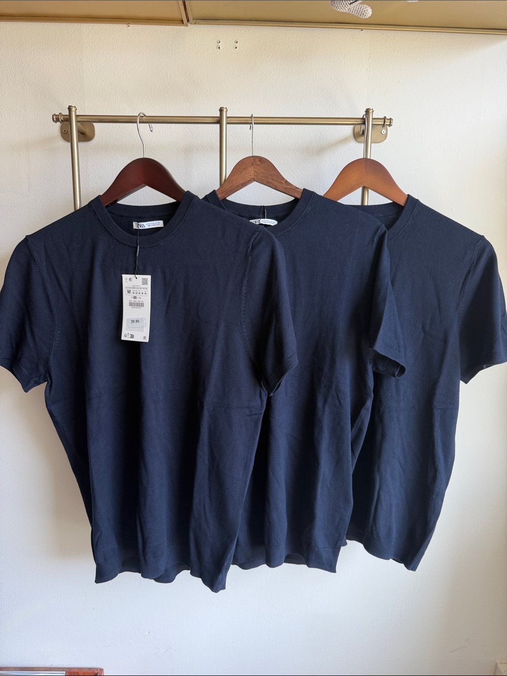 🎇SALE🎇 ZARA 🎇 KNIT SHORT SLEEVE 🎇 MEDIUM 🎇 BLUE  🎇SET OF 2